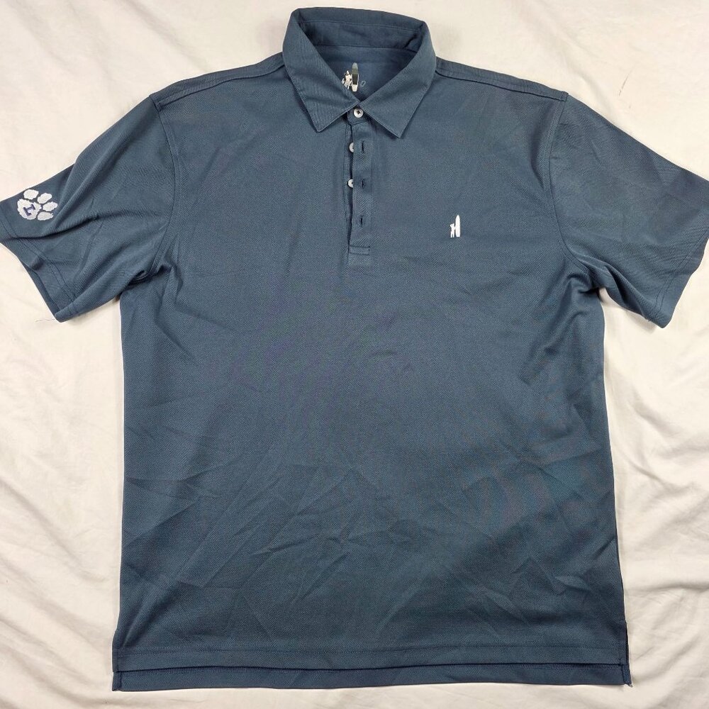 Johnnie-O Mens Size Large Black Polo Shirt Short Sleeve Button Up Casual